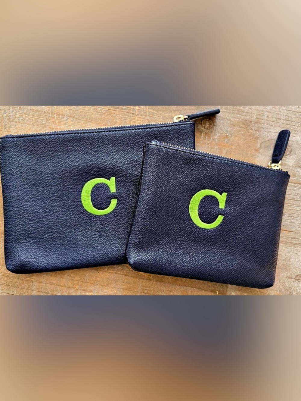 Mark and Graham navy Zip Pouch Set Like New